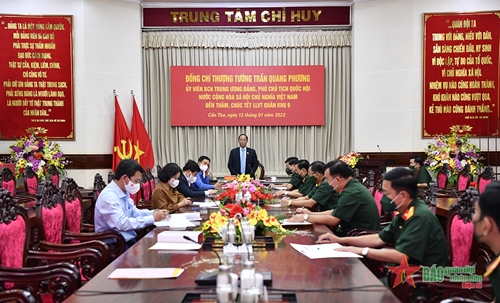 Thượng tướng Trần Quang Phương thăm, chúc Tết Quân khu 9