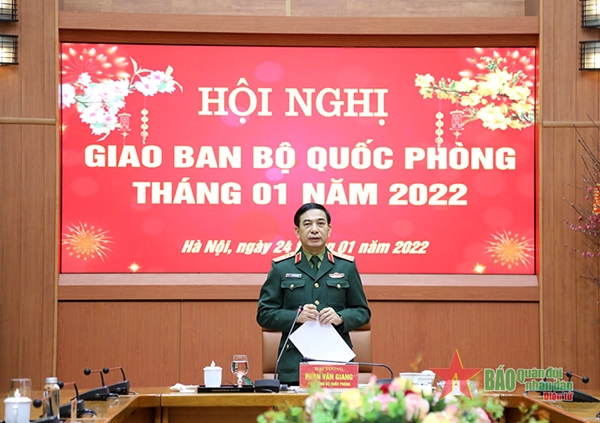 Đại tướng Phan Văn Giang chủ trì Hội nghị giao ban Bộ Quốc phòng tháng 1 năm 2022