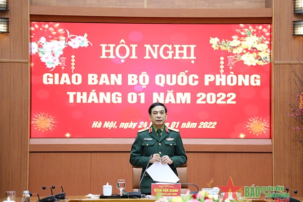 Đại tướng Phan Văn Giang chủ trì Hội nghị giao ban Bộ Quốc phòng tháng 1 năm 2022