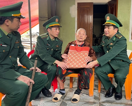 Bộ chỉ huy Bộ đội Biên phòng tỉnh Nghệ An tặng quà Tết Bà mẹ Việt Nam anh hùng