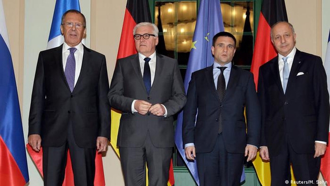 Ngoại trưởng Nga, Pháp, Đức và Ukraine gặp gỡ tại Berlin. Ảnh: Reuters