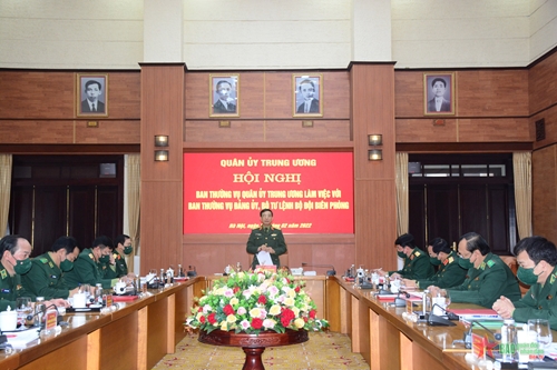 Đại tướng Phan Văn Giang chủ trì hội nghị làm việc với Ban Thường vụ Đảng ủy, Bộ tư lệnh Bộ đội Biên phòng