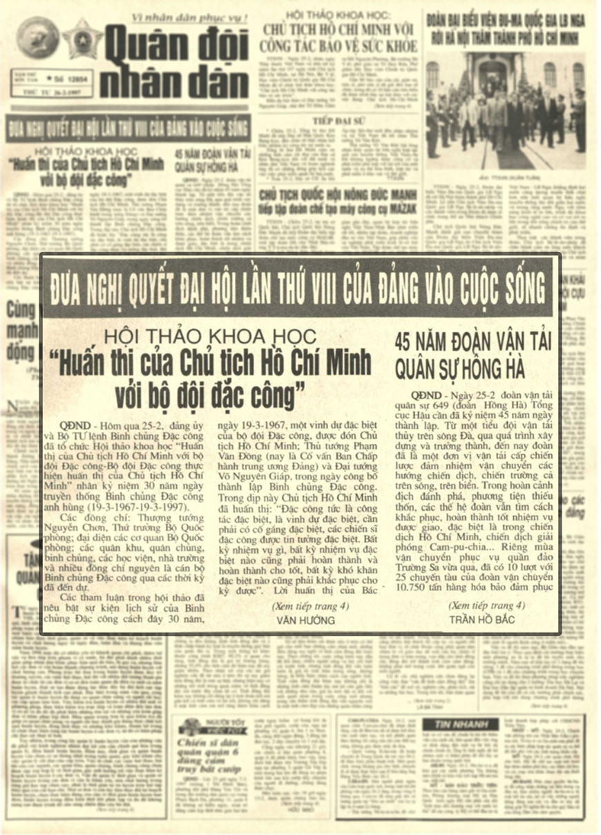 26-2-1947: Ngày Truyền thống Ngành Chính sách quân đội
