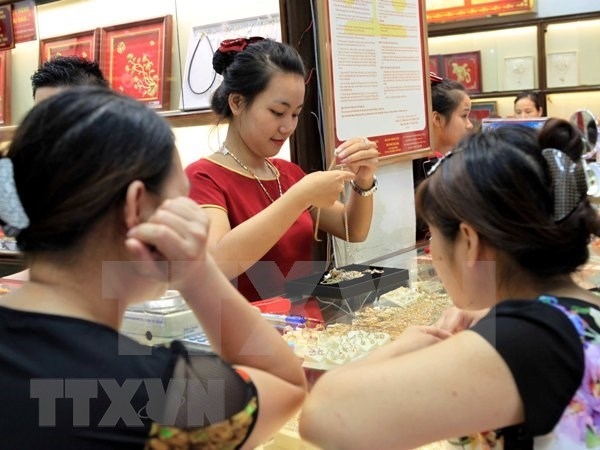 Vàng trong nước giao dịch ổn định. Ảnh minh họa: TTXVN.