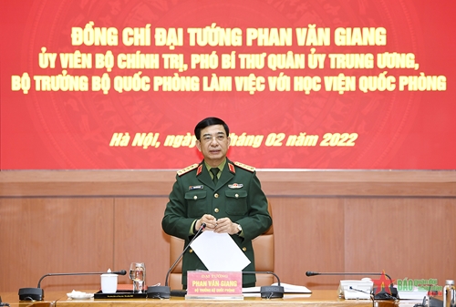 Đại tướng Phan Văn Giang làm việc với Học viện Quốc phòng
