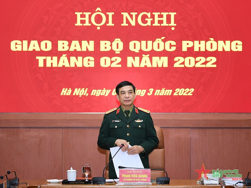 Đại tướng Phan Văn Giang chủ trì Hội nghị giao ban Bộ Quốc phòng tháng 2-2022
