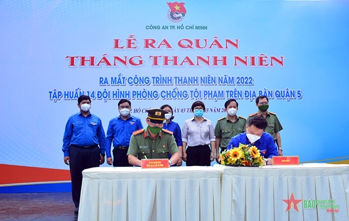 Tuổi trẻ Công an TP Hồ Chí Minh sôi nổi ra quân Tháng Thanh niên 2022