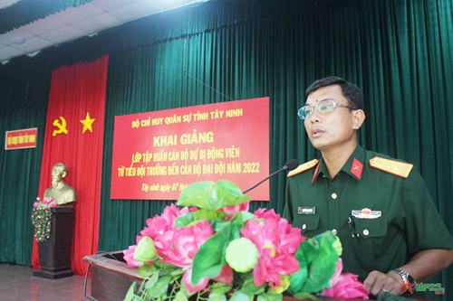 Bộ CHQS tỉnh Tây Ninh tập huấn cán bộ dự bị động viên