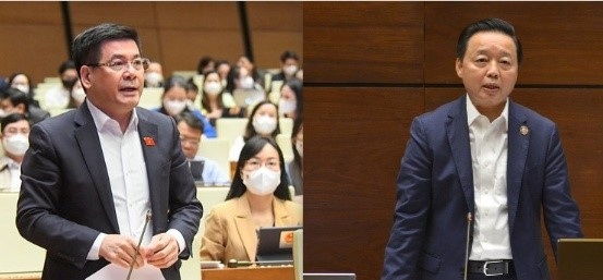 Hôm nay, ngày 16-3, hai Bộ trưởng Bộ Công Thương và Bộ Tài nguyên và Môi trường trả lời chất vấn