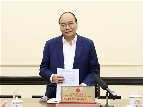 Chủ tịch nước Nguyễn Xuân Phúc làm việc với Trung ương Hội Chữ thập đỏ Việt Nam