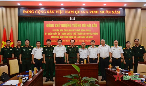 Thượng tướng Vũ Hải Sản làm việc với Tổng công ty Tân cảng Sài Gòn