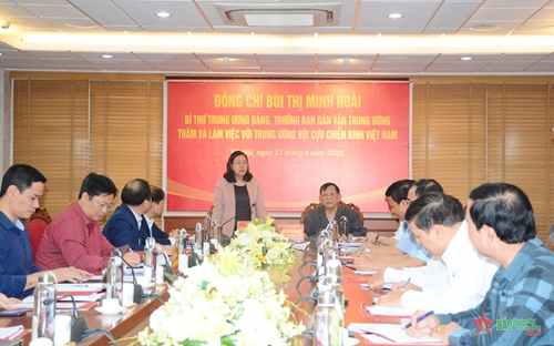 Trưởng ban Dân vận Trung ương làm việc với Trung ương Hội Cựu chiến binh Việt Nam