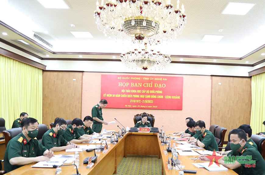 Họp Ban chỉ đạo Hội thảo khoa học kỷ niệm 50 năm Chiến dịch phòng ngự Cánh đồng Chum-Xiêng Khoảng