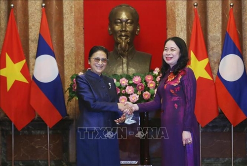 Phó chủ tịch nước Võ Thị Ánh Xuân hội đàm với Phó chủ tịch nước Lào Pany Yathotou