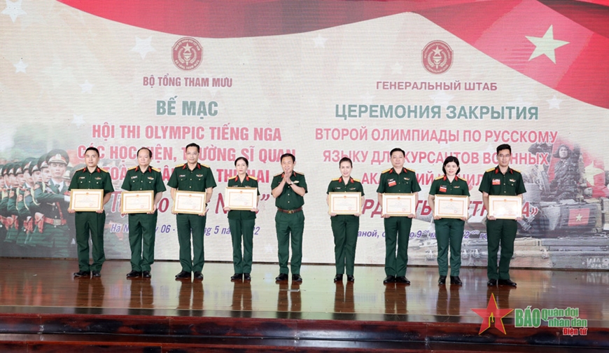 Bế mạc Hội thi Olympic tiếng Nga các học viện, trường sĩ quan toàn quân lần thứ hai