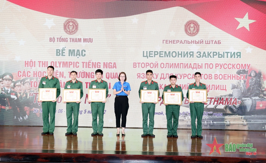 Bế mạc Hội thi Olympic tiếng Nga các học viện, trường sĩ quan toàn quân lần thứ hai