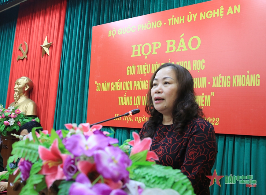 Họp báo giới thiệu Hội thảo khoa học 50 năm Chiến dịch phòng ngự Cánh đồng Chum-Xiêng Khoảng