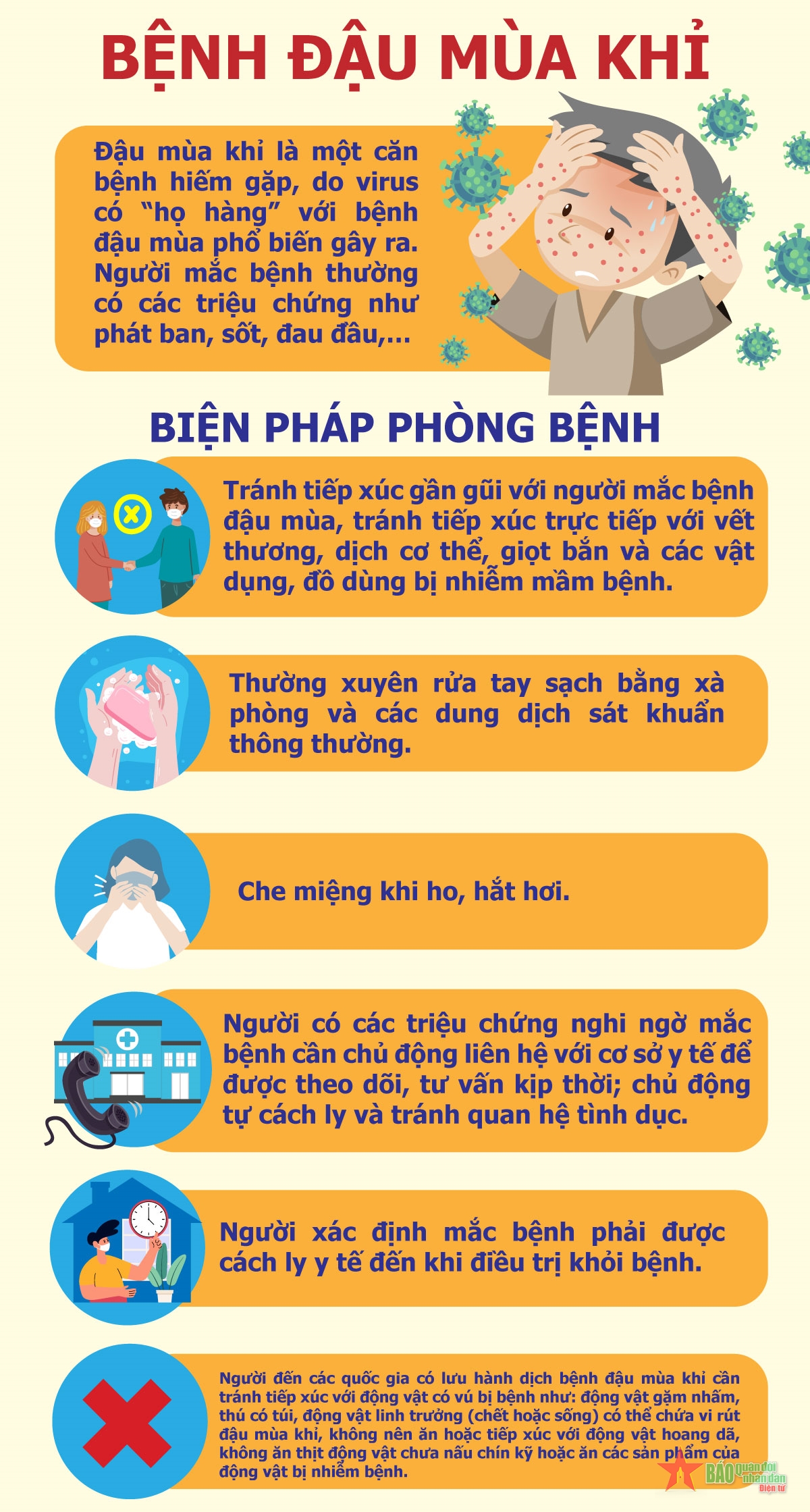 Nhấn vào ảnh để phóng to Biện pháp phòng bệnh đậu mùa khỉ