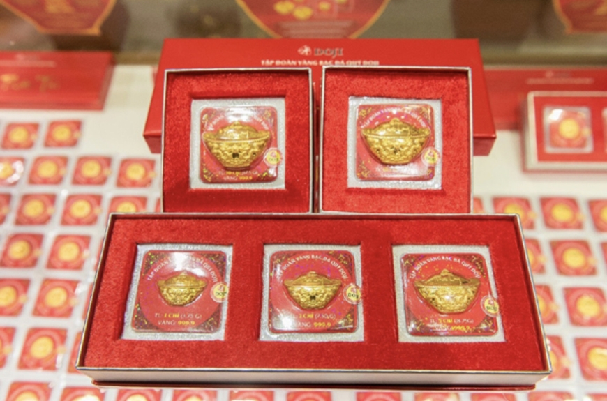 Giá vàng trong nước giảm nhẹ. Ảnh minh họa: TTXVN