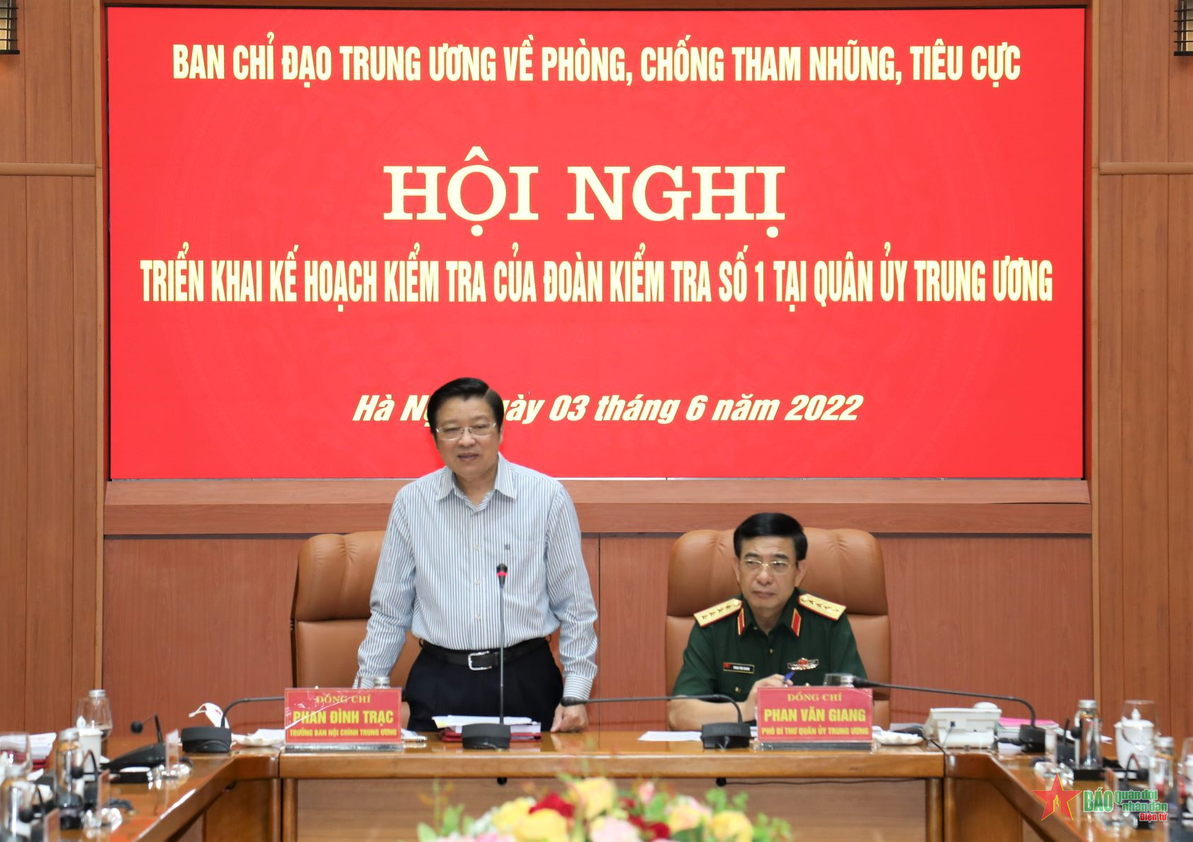 Ban Chỉ đạo Trung ương về phòng, chống tham nhũng, tiêu cực triển khai kế hoạch kiểm tra tại Quân ủy Trung ương