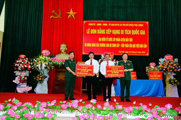 Lễ đón nhận Bằng xếp hạng Di tích quốc gia địa điểm tổ chức lớp huấn luyện đầu tiên, tiền thân Học viện Hậu cần​