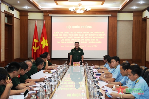 Thượng tướng Võ Minh Lương kiểm tra công tác tư pháp, thanh tra, pháp chế, sử dụng đất quốc phòng tại Quân chủng Phòng không-Không quân