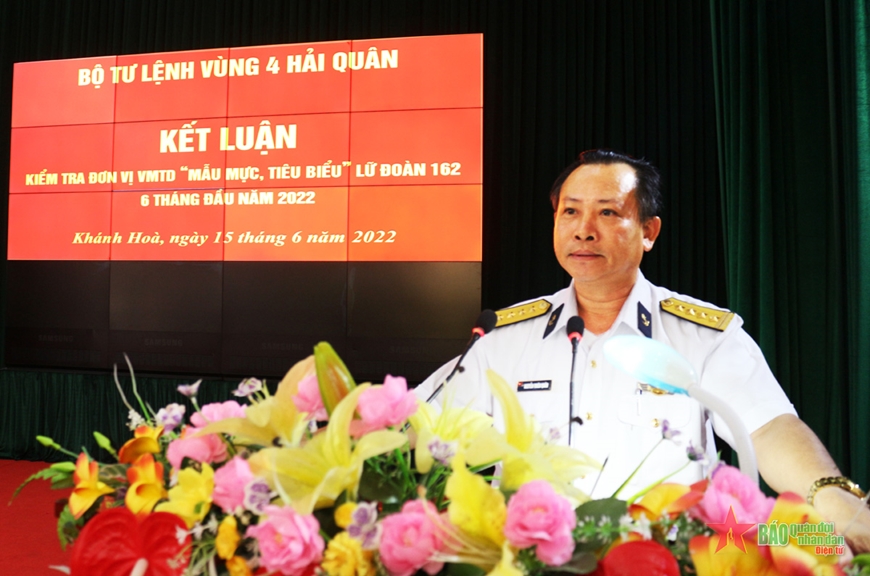 Bộ tư lệnh Vùng 4 Hải quân kiểm tra đơn vị vững mạnh toàn diện tại Lữ đoàn 162 Bộ tư lệnh Vùng 4 Hải quân kiểm tra đơn vị vững mạnh toàn diện tại Lữ đoàn 162