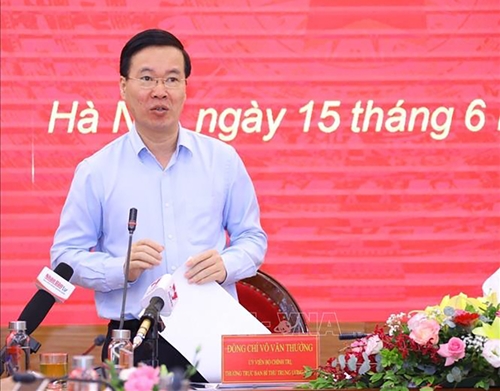 Thường trực Ban Bí thư Võ Văn Thưởng làm việc với lãnh đạo chủ chốt Học viện Chính trị Quốc gia Hồ Chí Minh
