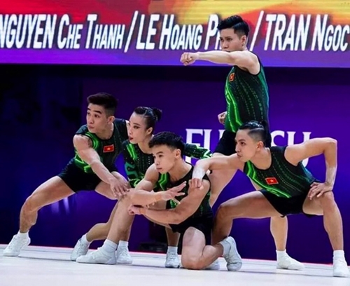 Đội tuyển thể dục nhịp điệu Việt Nam lần đầu tiên giành huy chương vàng thế giới