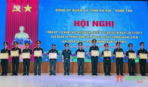 Đảng ủy Quân sự tỉnh Bà Rịa-Vũng Tàu tổng kết 10 năm thực hiện Nghị quyết 765 của Quân ủy Trung ương