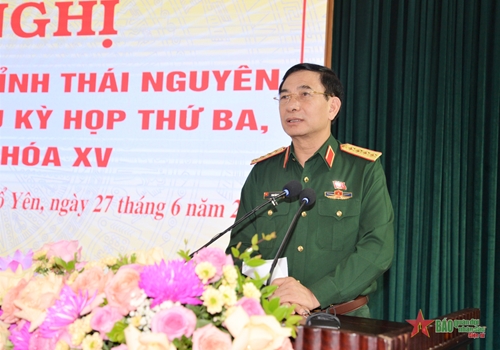 Đại tướng Phan Văn Giang tiếp xúc cử tri tại TP Phổ Yên, tỉnh Thái Nguyên