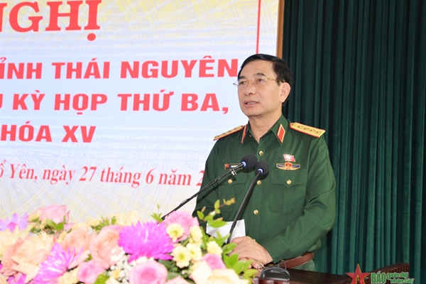 Đại tướng Phan Văn Giang tiếp xúc cử tri tại TP Phổ Yên, tỉnh Thái Nguyên
