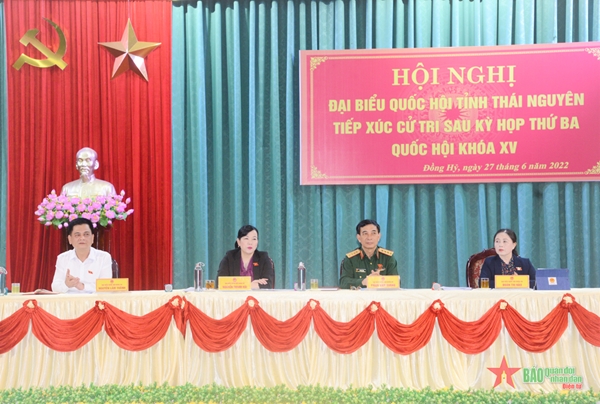 Đại tướng Phan Văn Giang tiếp xúc cử tri tại huyện Đồng Hỷ, tỉnh Thái Nguyên
