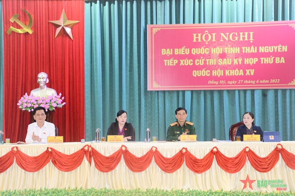 Đại tướng Phan Văn Giang tiếp xúc cử tri tại huyện Đồng Hỷ, tỉnh Thái Nguyên