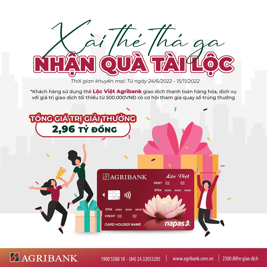 Xài thẻ thả ga - Nhận quà tài lộc cùng thẻ Lộc Việt Agribank