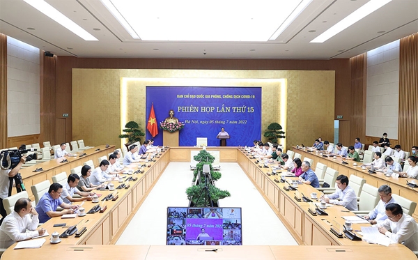 Thủ tướng Chính phủ Phạm Minh Chính chủ trì Phiên họp thứ 15 của Ban Chỉ đạo quốc gia phòng, chống dịch Covid-19