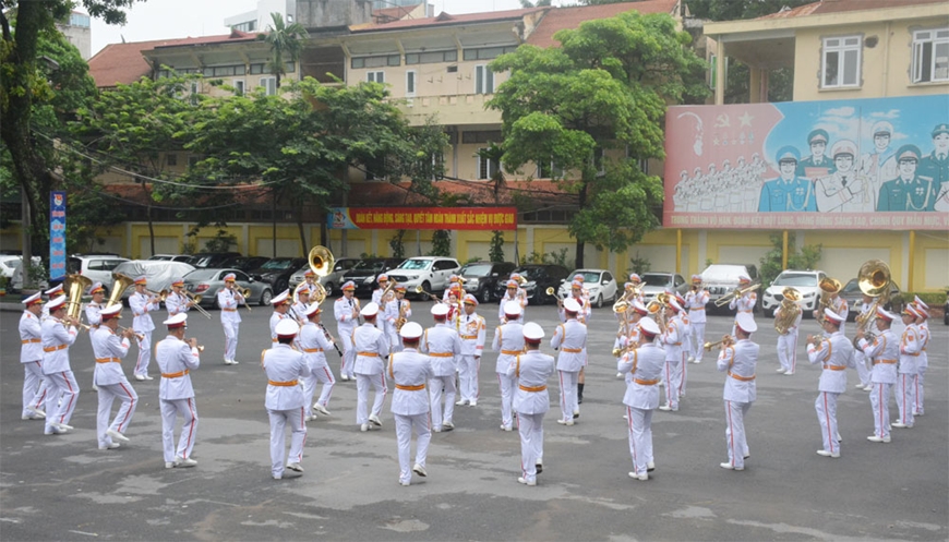 Đoàn Nghi lễ Quân đội hợp luyện chương trình tham gia Nhạc hội Cảnh sát các nước ASEAN+2022