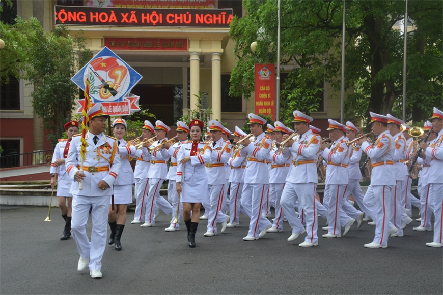 Đoàn Nghi lễ Quân đội hợp luyện chương trình tham gia Nhạc hội Cảnh sát các nước ASEAN+2022