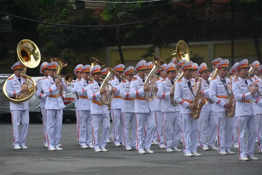 Đoàn Nghi lễ Quân đội hợp luyện chương trình tham gia Nhạc hội Cảnh sát các nước ASEAN+2022