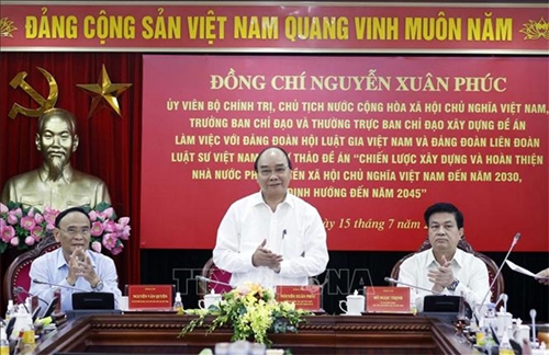 Chủ tịch nước Nguyễn Xuân Phúc làm việc với Đảng đoàn Hội Luật gia và Liên đoàn Luật sư Việt Nam về Nhà nước pháp quyền

