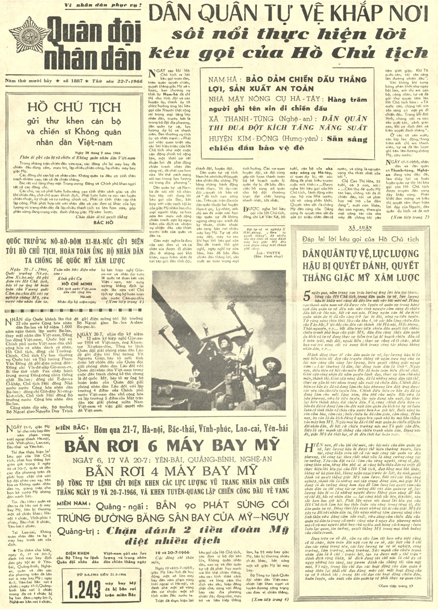 Ngày 22-7-1954: Bác căn dặn “Cả nước đồng lòng, muôn người như một, chúng ta nhất định thắng lợi”