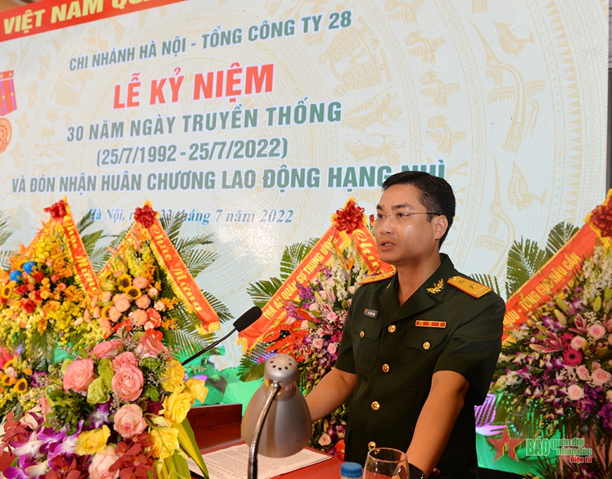 Chi nhánh Hà Nội, Tổng công ty 28 đón nhận Huân chương Lao động hạng Nhì