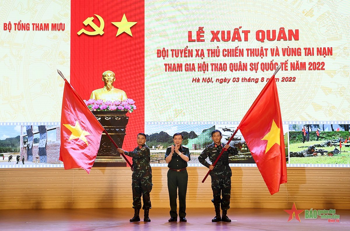 Lễ xuất quân Đội tuyển “Xạ thủ chiến thuật” và “Vùng tai nạn” tham gia Hội thao Quân sự quốc tế năm 2022