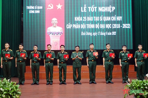 Trường Sĩ quan Công binh tổ chức Lễ tốt nghiệp Khóa 25 đào tạo sĩ quan chỉ huy cấp phân đội