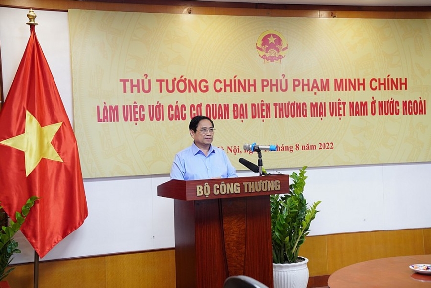 Thủ tướng Phạm Minh Chính làm việc với hệ thống thương vụ Việt Nam tại 176 thị trường nước ngoài