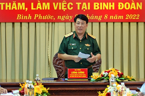 Thượng tướng Lương Cường thăm và làm việc với Binh đoàn 16