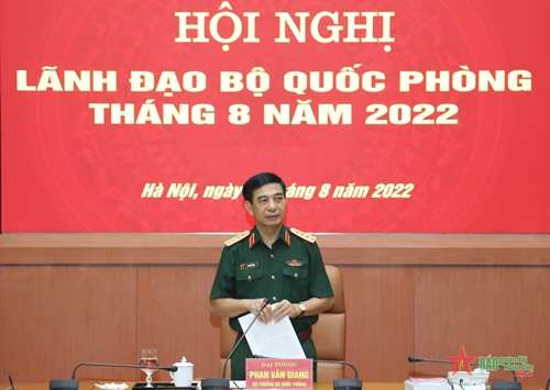 Đại tướng Phan Văn Giang chủ trì Hội nghị lãnh đạo Bộ Quốc phòng tháng 8 năm 2022