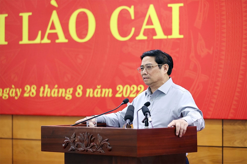 Thủ tướng Chính phủ Phạm Minh Chính thăm và làm việc với Ban Thường vụ Tỉnh uỷ Lào Cai và các đơn vị