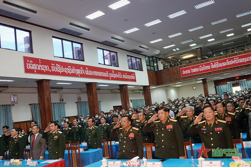 Đại tướng Phan Văn Giang dự lễ mít tinh trọng thể kỷ niệm Năm đoàn kết hữu nghị Lào- Việt Nam 2022 tại Thủ đô Vientiane