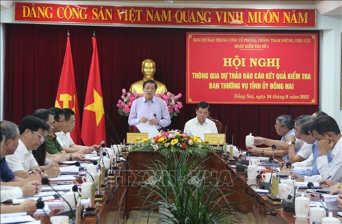 Đoàn kiểm tra về phòng, chống tham nhũng, tiêu cực làm việc tại Đồng Nai và  TP Hồ Chí Minh